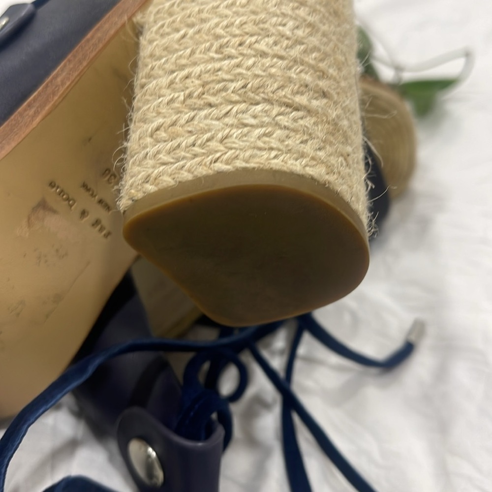 Rag & bone tie navy blue leather heels - Picture 5 of 7
